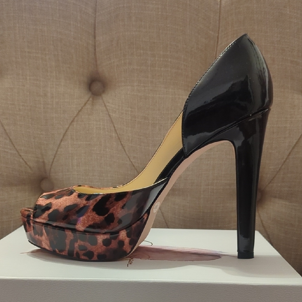 Leopard Print Black High Heels